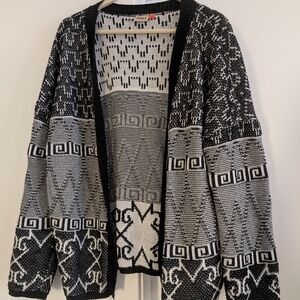 Black and White Patterned Cardigan